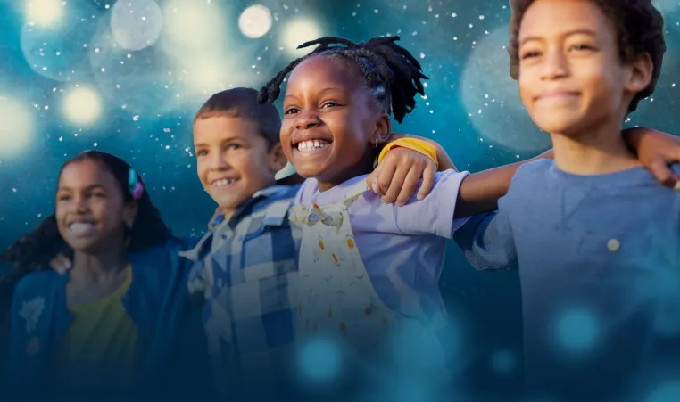 Ward Legacy 25 homepage image of a group of youth together in front of star background