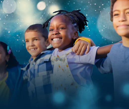 Ward Legacy 25 homepage image of a group of youth together in front of star background