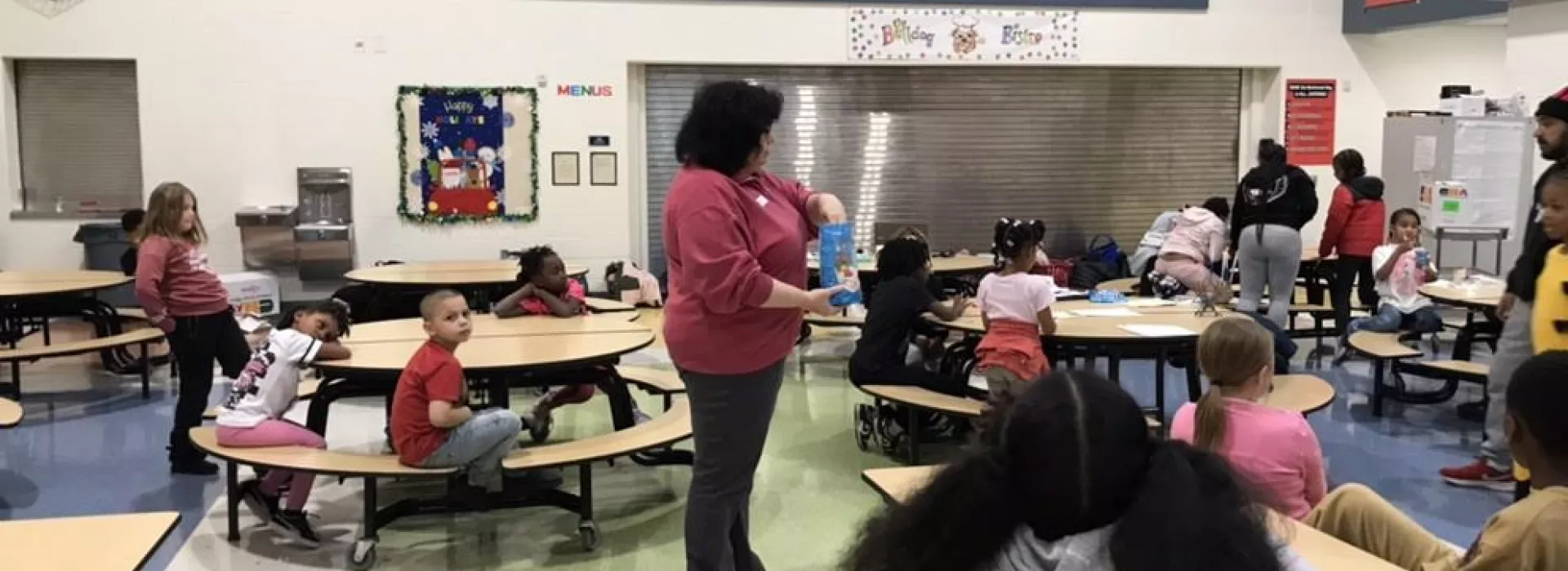 Kids and staff
