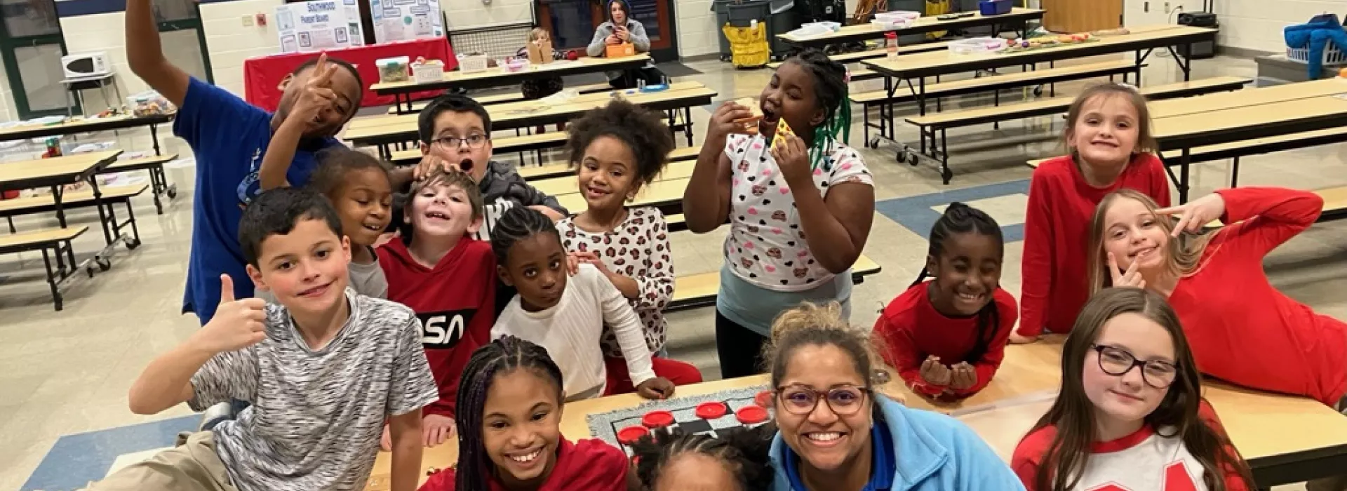 Students with Y-Club staff